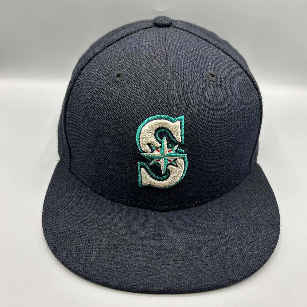 Seattle Mariners Hat Men 8 Black MLB Embroidered 59Fifty New Era Fitted Cap